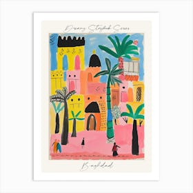 Poster Of Baghdad, Dreamy Storybook Illustration 1 Art Print