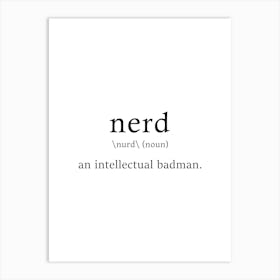 Nerd Definition Poster - Dictionary Art Print