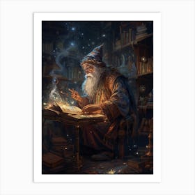 Wizard Reading Book 10 Art Print