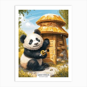 Giant Panda Playing With A Beehive Poster 1 Art Print