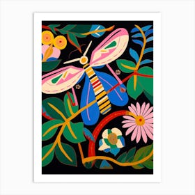 Maximalist Animal Painting Dragonfly 1 Art Print