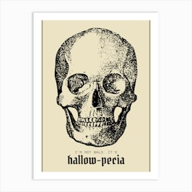 Funny Bald Skull Art Print