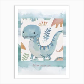 Cute Dinosaur Watercolour Style 1 Poster Art Print