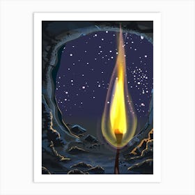 Candle In A Cave Art Print