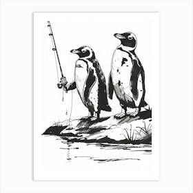 King Penguin Fishing 3 Art Print
