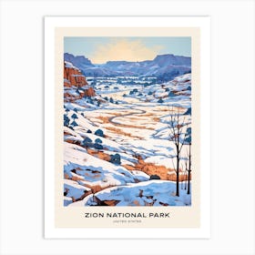 Zion National Park United States 4 Poster Art Print