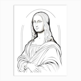 Line Art Inspired By The Mona Lisa 4 Art Print