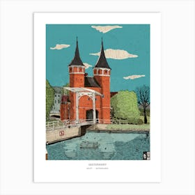 Oosterpoort Eastern Gate Delft Netherlands Digital Drawing Art Print