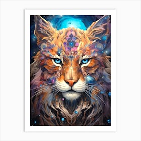 Psychedelic Cat 5 Art Print