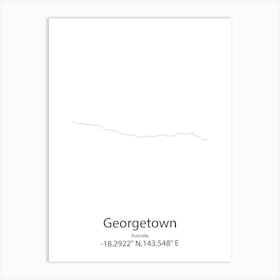 Georgetown,Australia Minimalist Map Art Print