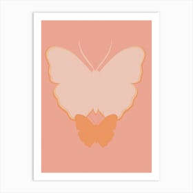 Coral Butterfly Art Print