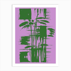 Abstract Pastel Lilac and Green Art Print