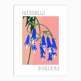 Bluebells In Bloom Flowers Bold Illustration 1 Art Print