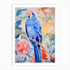 Blue Parrot Painting Art Print