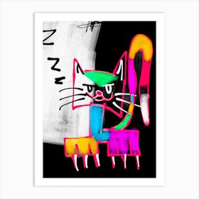 Sleepy Cat Art Print