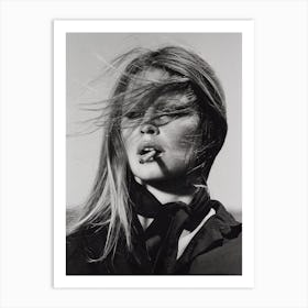 Brigitte Bardot Smoking Art Print