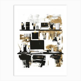 Office Desk Canvas Print Art Print