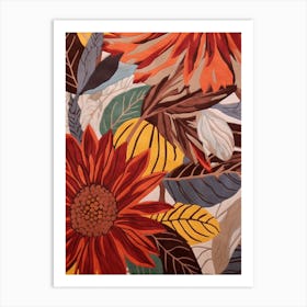 Fall Botanicals Gerbera Daisy Art Print