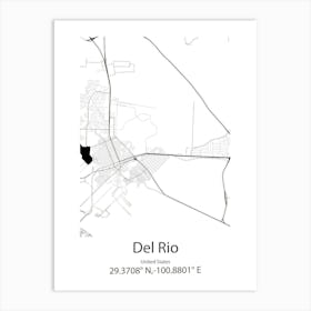 Del Rio,United States Minimalist Map Art Print