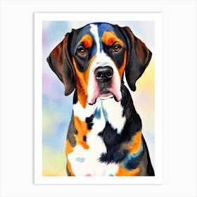 Bluetick Coonhound Watercolour Dog Art Print