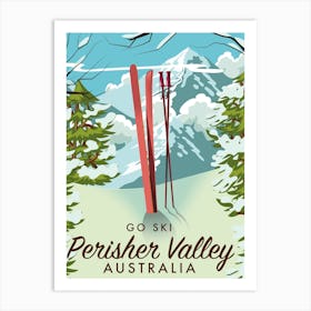 Perisher Valley Australia Ski poster Art Print