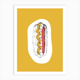 Kitchen Pop Hot Dog Mustard Art Print