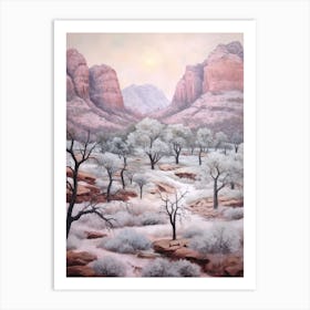 Dreamy Winter Painting Zion National Park United States 3 Art Print