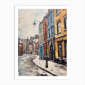 Vintage Winter Painting Belfast Northern Ireland 2 Art Print