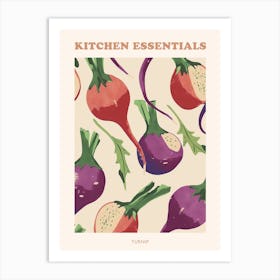 Turnip Root Vegetable Pattern Illustration Poster 3 Art Print