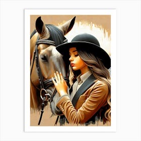 Girl With Horse Art Print