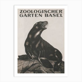 Seal In Zoo Vintage Poster Art Print