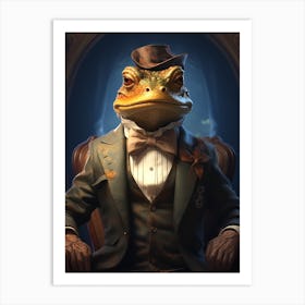 Frog In A Suit Art Print