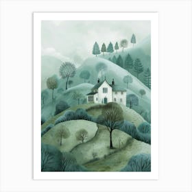 House In The Hills Art Print