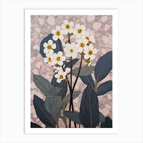 Flower Illustration Forget Me Not Flower 4 Art Print