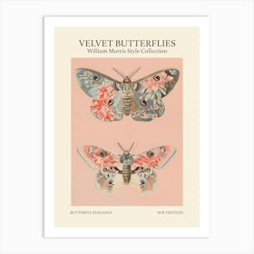 Velvet Butterflies Collection Butterfly Elegance William Morris Style 3 Art Print