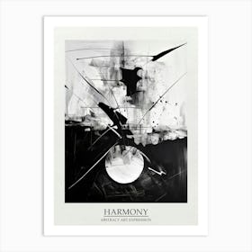 Harmony Abstract Black And White 8 Poster Art Print