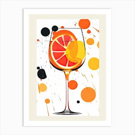 Watercolour Aperol Spritz Floral Infusion Cocktail 8 Art Print