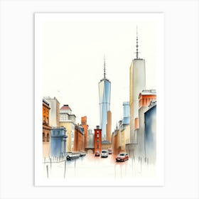 Cityscape Sketch Art Print