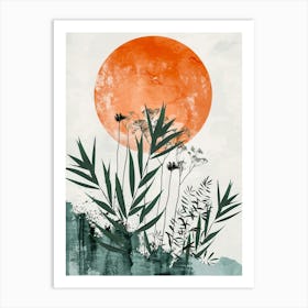 moon and plants Art Print