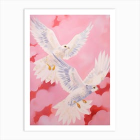 Pink Ethereal Bird Painting Falcon 3 Art Print