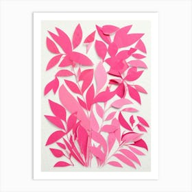 Pink Leaves Art Print