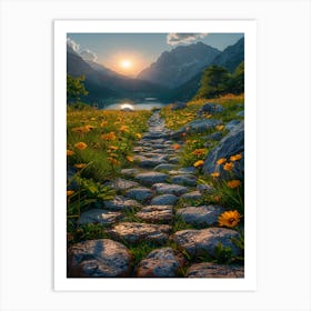 Stone Path To The Lake Art Print