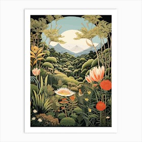 Kirstenbosch National Botanical Garden Sa Henri Rousseau Style 2 Art Print