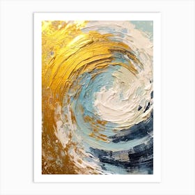 Gold And Blue Swirl Art Print