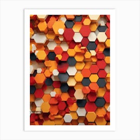 3d Hexagonal Background 3 Art Print