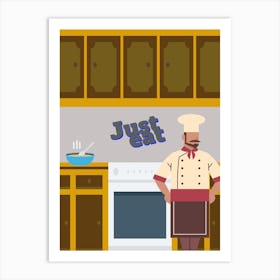 Just Eat Kitchen Art Art Print