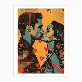 Just Kissing, Vibrant Pop Art Art Print