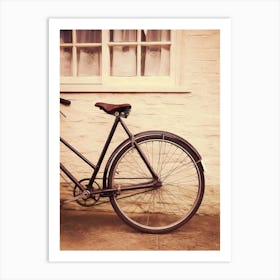 Vintage Bicycle Against A Wall Art Print