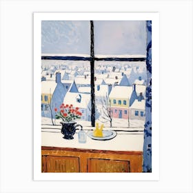 The Windowsill Of Bruges   Belgium Snow Inspired By Matisse 3 Art Print