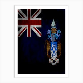 Tristan Da Cunha Flag Texture Art Print